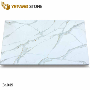 Durable White Quartz Stone Countertops for Kitchen B4049