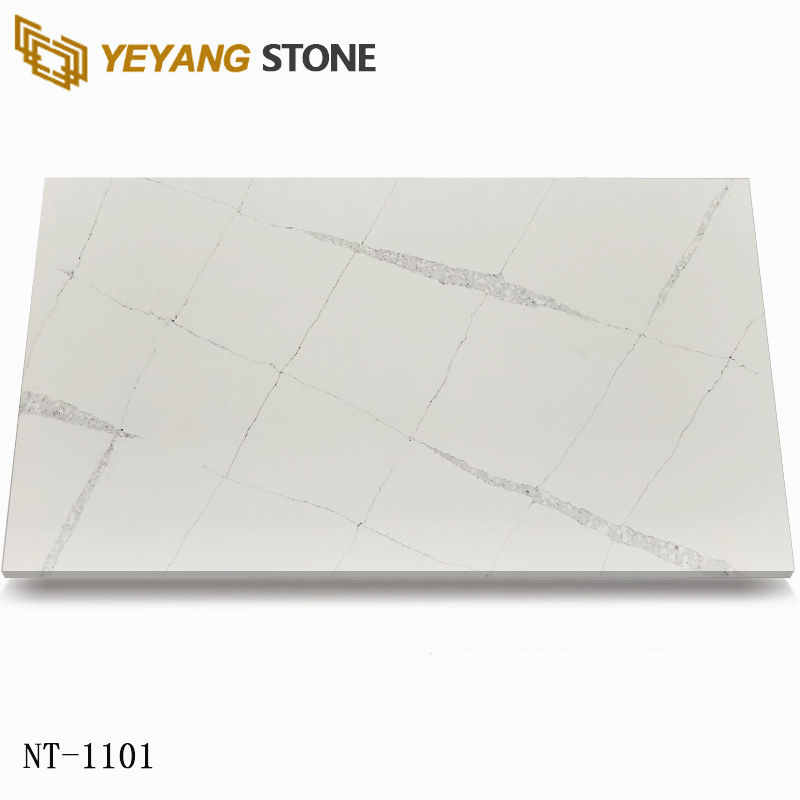 Faux Quartz Countertop White Quartz Slab for Kitchen NT1101
