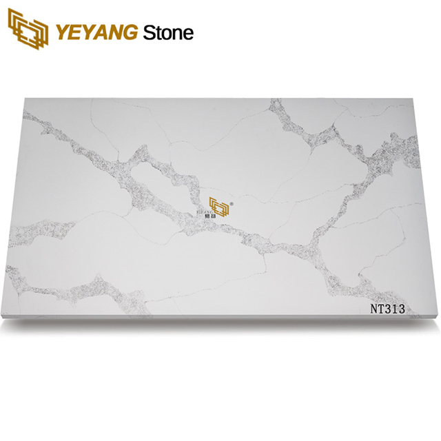 NT313 Calacatta White Quartz Stone Slabs Price Cost