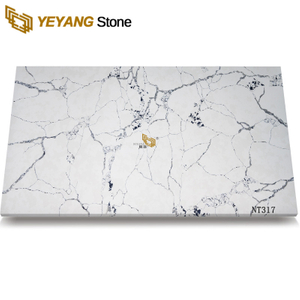 White Quartz Slab for Custom Quartz Bathroom Vanity Tops NT317